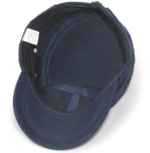 Unisex Classic Cadet Army Hat Flat Top Baseball Cap Military Hats - color: Navy
