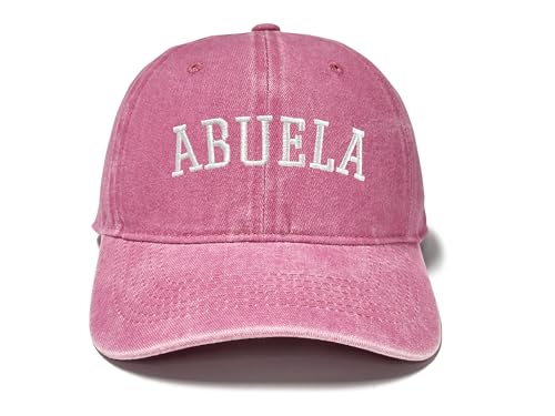 Family Titles Baseball Hat for Grandparents Parents, Relatives Gift - color: Abuela (Washed Pink)