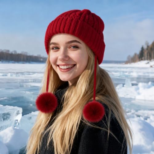 Fzxdfg 6Pieces Faux Furry Pom Pom Ball with Elastic Loop DIY Faux Fur Fluffy Ball for Hats Bags Key Chains Accessories 3.9inch/10CM (Wine Red) - color: Wine Red