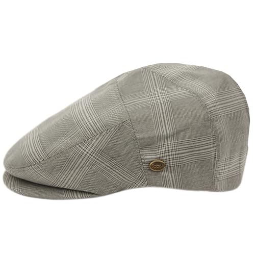 Men’s Cotton Flat Ivy Cap Lightweight Breathable Driving Hat Classic Golf Cabbie Newsboy Style Cap - color: Gray-iv4129, size: Small-Medium