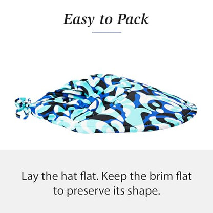 Wallaroo Hat Company Women's Aqua Sun Visor – UV Sun Protection, Water Friendly, Packable Design, Adjustable - color: Black