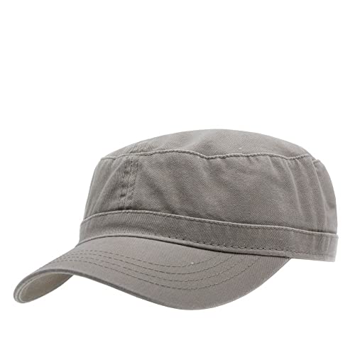 The Vintage Year Heavy Stitch Washed Cotton Cadet Hat Military Army Cap - color: Dark Khaki, size: One Size