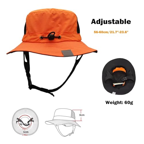 Mens Womens Surf Bucket Hat Waterproof UPF50+ Foldable Beach Sun Hats - color: Orange