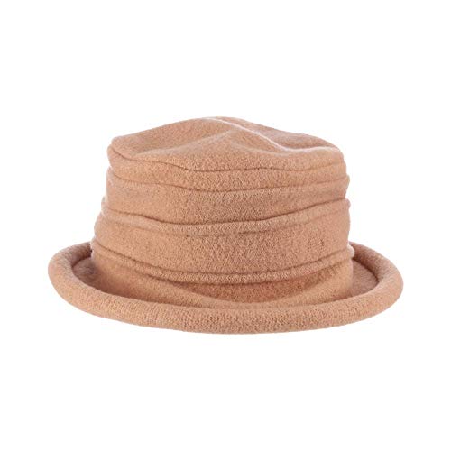 Scala Collezione Women's Boiled 100% Wool Cloche Hat - color: Camel