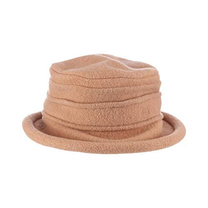 Scala Collezione Women's Boiled 100% Wool Cloche Hat - color: Camel