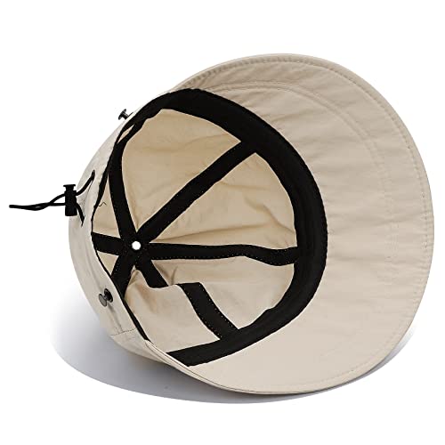 CLAPE Wide Brim Visor Hat Golf Visor Cap Packable Beach Hat Sun Protection Hat for Beach Garden Tennis Running Sunshade Hat - color: C-dwh01-beige