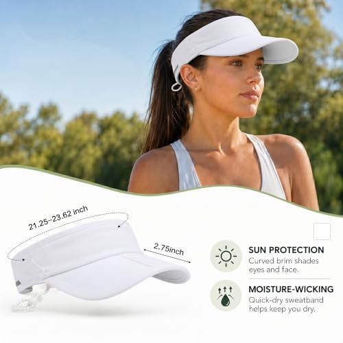 Sun Visor Caps Foldable Brim Adjustable Visor Hats for Women Men - color: 2# White