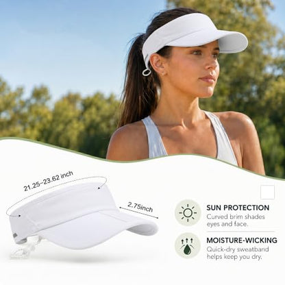 Sun Visor Caps Foldable Brim Adjustable Visor Hats for Women Men - color: 2# White