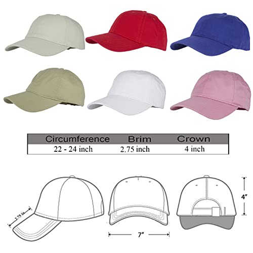 Gelante Cotton Twill Washed Unstructure Baseball Cap - Adjustable Blank Hat for Men Women - Wholesale Bulk Lot of 6 Pack - color: Solid Navy