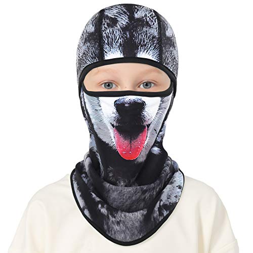 Venswell Kids Balaclava Windproof Ski Mask Winter Face Warmer for Cold Weather Boys Girls - color: A-2-cute Dog