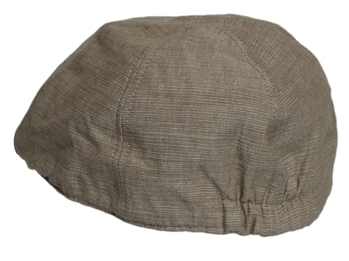 TOP HEADWEAR Mens Linen Ivy Cap - Summer Newsboy Flat Hat - color: Olive, size: Medium-Large