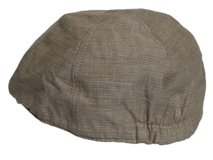 TOP HEADWEAR Mens Linen Ivy Cap - Summer Newsboy Flat Hat - color: Olive, size: Small-Medium