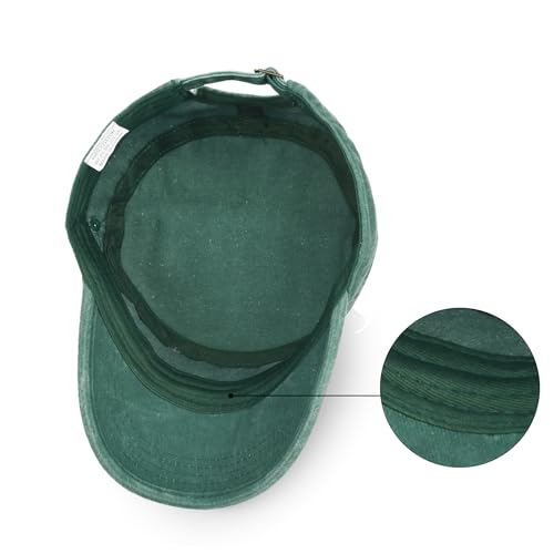 3Pcs Cadet Military Hat Washed Cotton Adjustable Flat Cap for Men