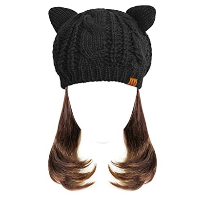 allydrew Winter Thick Knit Beanie Slouchy Beanie for Men & Women - color: Ebony