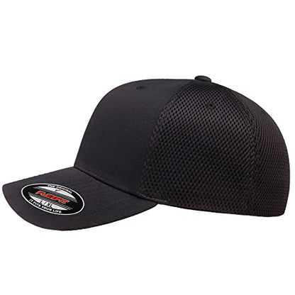 Flexfit 6533 Ultrafibre & Airmesh Lightweight Stretch-Fitted Cap - color: Black, size: Small-Medium