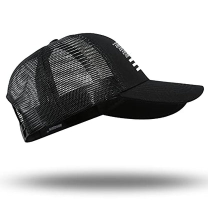 American Flag Trucker Hat - Snapback Hat, Baseball Cap for Men Women - Breathable Mesh Side, Adjustable Fit - for Casual Wear - color: Black