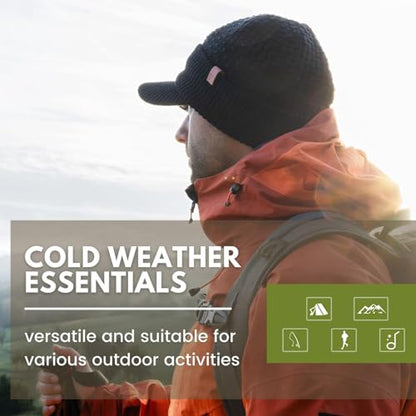 TOP-EX DryKnit™ 50% Merino Wool Waterproof Brim Beanie, Polartec™ Lined - color: Updated Black (Waterproof), size: Medium-Large