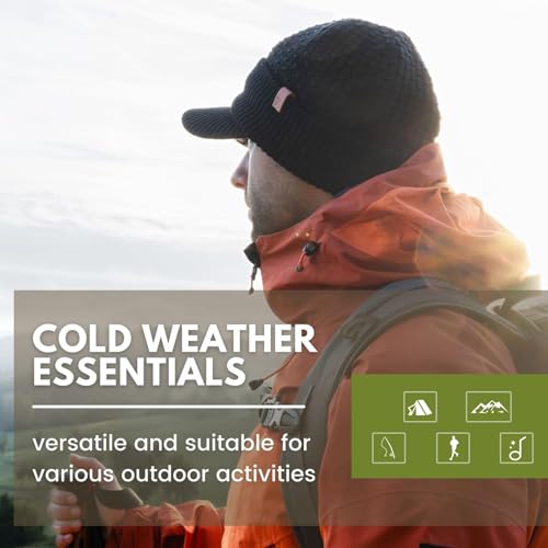 TOP-EX DryKnit™ 50% Merino Wool Waterproof Brim Beanie, Polartec™ Lined - color: Black (Waterproof), size: Medium-Large