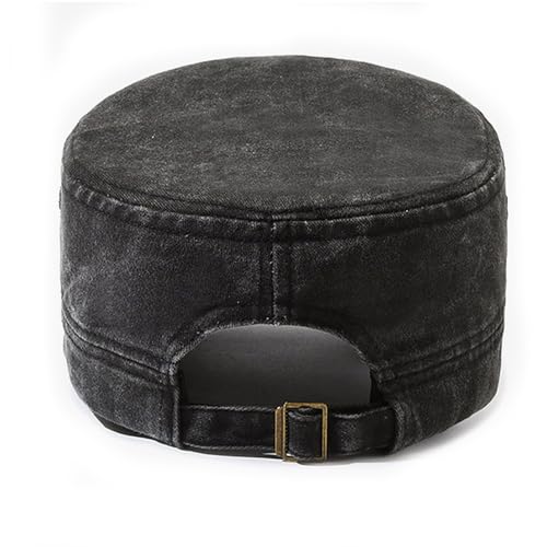 Unisex Cadet Army Cap Military Adjustable Flat Top Hat for Men Women - color: Washed Green