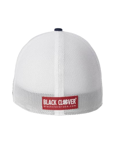 Black Clover Premium Flex Cap - color: 70 - Navy Hat/3d Red Clover/White Trim, size: Small-Medium