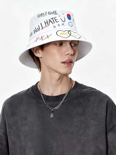 Packable Reversible Printed Bucket Hat Unisex for Men Women Beach Fisherman Cap - color: White-3