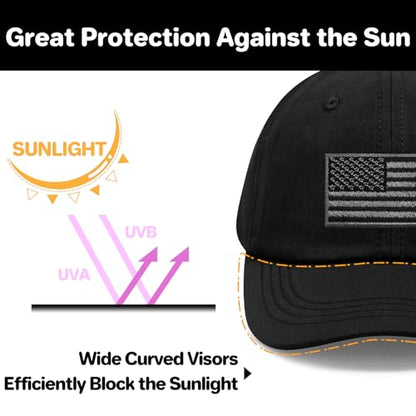 qikqik Baby Baseball Cap Toddler Baseball Hat Baby Ball Cap Toddler Hats for Boys Girls Cotton Infant Caps Kids Trucker Hat - color: Black With Usa Black/Grey Flag, size: 6-24 Months