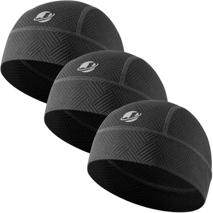 Fashion Cooling Skull Cap Sweat Control Breathable Helmet Liner 3-Pack - color: Black/Black/Black