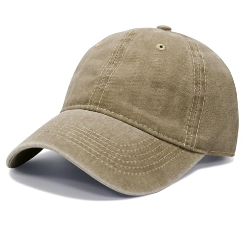 NPQQUAN Original Classic Low Profile Baseball Cap Golf Dad Hat Adjustable - color: Khaki(washed)