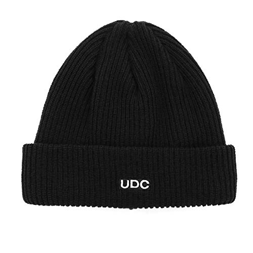 UNDERCONTROL Flexible Fit Logo Embroidery Unisex Fall Winter Thin Long Acryl Trawler Beanie Knit Slouchy Skull Ski Hat Korea - color: Long Tail Black