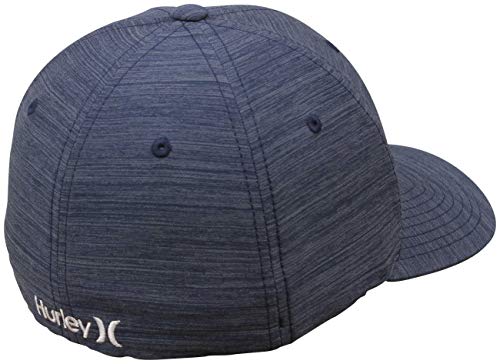 Hurley Mens Baseball Cap, H2O-Dri Stretch Fitted Hat with Curved Bill - color: Obsidian/White (Obsdnwht/453), size: Large-X-Large