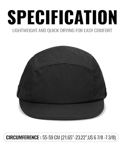 Clakllie Quick Dry 5 Panel Hat Casual Flat Brim Baseball Cap Soft Top Golf Dad Hats Urban Street Trucker Snapback Hat - color: Cdus-wbqsg1-black