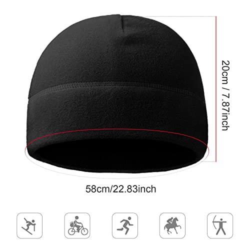 Wild Tribe Synthetic Microfleece Tactical Polartec Watch Cap Fleece Youth Mens Winter Warming Hat Military Skull Cap Beanie - color: Black