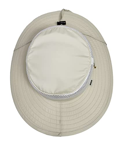Broner Ripstop Nylon Floatable Outdoor Sun Hat with Nylon Mesh Side Panels - color: Putty, size: Medium