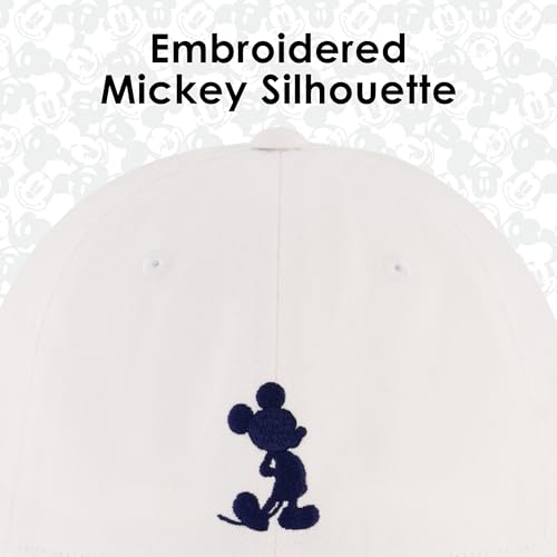 Disney Unisex Adult Disney Mickey Mouse Dad Hat, Adult Baseball Cap with Curved Brim - color: White