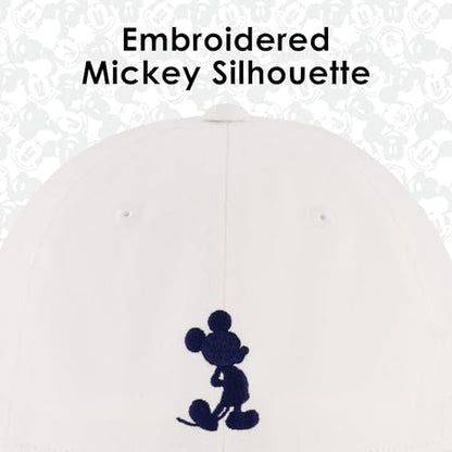 Disney Unisex Adult Disney Mickey Mouse Dad Hat, Adult Baseball Cap with Curved Brim - color: White