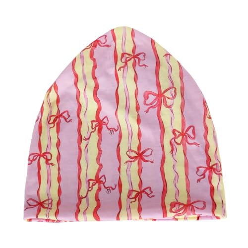 Jemis Sweet Heartwarming Breast Cancer Beanie Hat, Romantic Knitted Hat, Cancer Headwear Caps Baggy Skull Sleep Scarf - color: 2 Pack Pink Black & Yellow