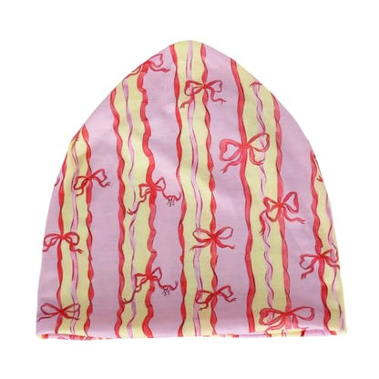 Jemis Sweet Heartwarming Breast Cancer Beanie Hat, Romantic Knitted Hat, Cancer Headwear Caps Baggy Skull Sleep Scarf - color: 2 Pack Pink Black & Yellow