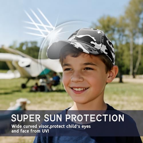 Durio Toddler Baseball Hat Adjustable Kids Hat for Boys Ages 3-8 - color: Black & White Camouflage