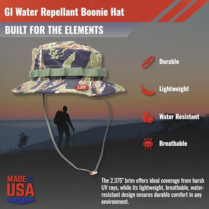 US Military Surplus GI Water Repellant Boonie Hat, Made in USA - color: Khaki, size: 7