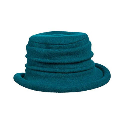Scala Collezione Women's Boiled 100% Wool Cloche Hat - color: Teal