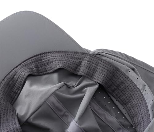 Connectyle Men's Sun Hat with Neck Flap Adjustable Breathable UPF 50+ Sun Protection Baseball Cap for Fishing Hiking Golfing - color: Dark Grey