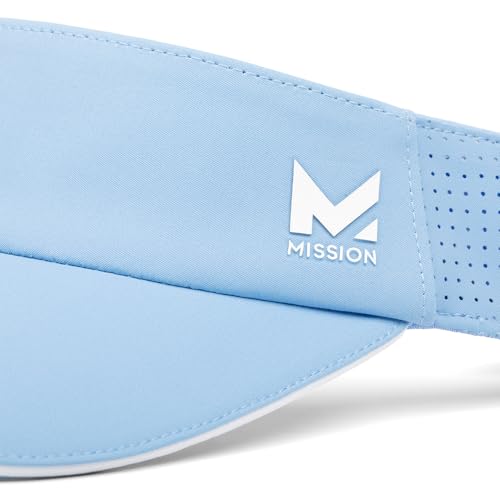 MISSION Structured Cooling Visor - Unisex Cap for Tennis, Golf & Running - Lightweight & Durable - color: Vista Blue