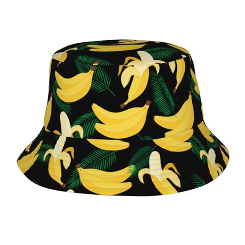 Bucket Hat for Men Women Funny Hat Unisex Foldable Summer Travel Beach Hat - color: Banana Bucket Hats01