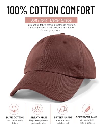 Lvaiz Womens Satin Lined Baseball Cap Washed Cotton Adjustable Dad Hat - color: Coffee Brown