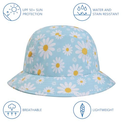 BASSDASH UPF50+ Fishing Bucket Hat for Men Women Lightweight Water Resistant Packable Outdoor Summer Sun Hats FH13 - color: Daisy