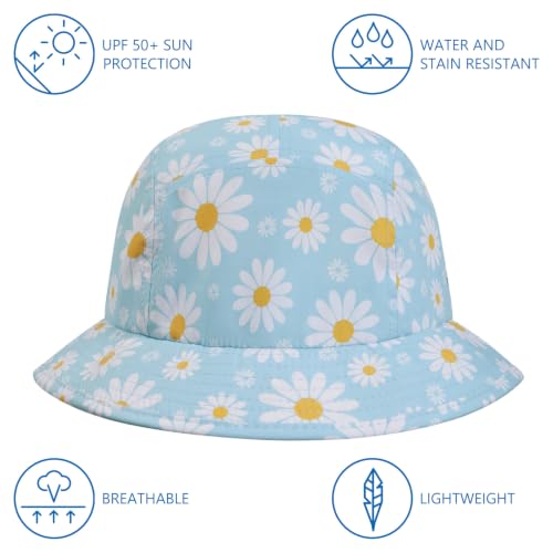 BASSDASH UPF50+ Fishing Bucket Hat for Men Women Lightweight Water Resistant Packable Outdoor Summer Sun Hats FH13 - color: Daisy