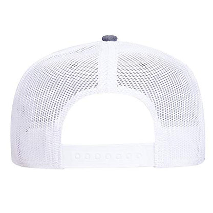 OTTO Snap 6 Panel Pro Style Cotton Blend Chambray Snapback Hat - color: Nvy/Wht