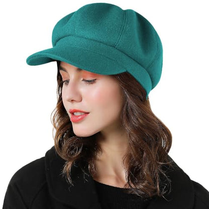 Sumolux Women Beret Newsboy Hat French Cap Classic Winter - color: Turquoise