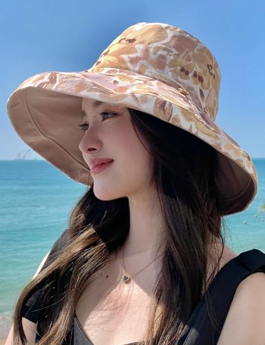 FaroDor Women's Reversible Bucket Hat UV Protection Packable Travel Cap Wide Brim Sun Hats 2026 - color: 9khaki
