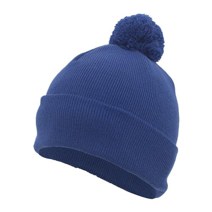 Pacific Headwear Unisex Adult Pacific Headwear Knit Fold Over Pom-pom Beanie - color: Royal, size: One Size